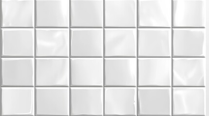 An elegant white ceramic mosaic tile wall texture background with a minimalist design and glossy finish, suitable for modern kitchen, bathroom, or living room interiors