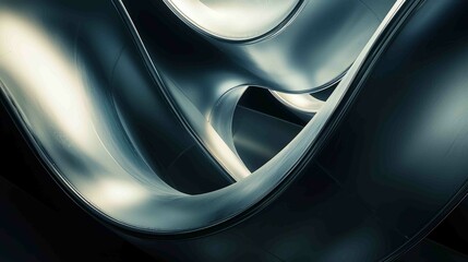 Abstract Composition of Curved Air Pipes in Modern Design Aesthetic