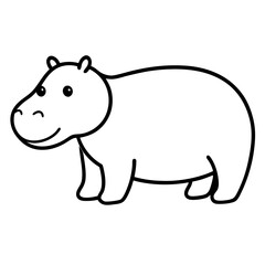 Obraz premium vector illustration of cartoon rhino