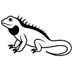 Obraz premium vector illustration of a cartoon lizard