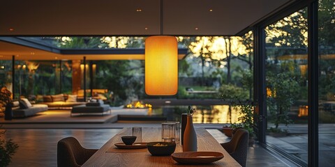 Futuristic Dining with Voice-Activated Controls  
