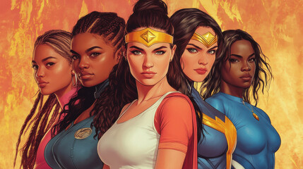 Bold feminist comic cover showcasing strong women from around the world