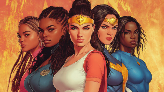 Bold feminist comic cover showcasing strong women from around the world