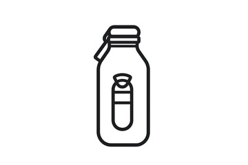 Flask icon. Thermos illustration sign. Bottle symbol or logo.