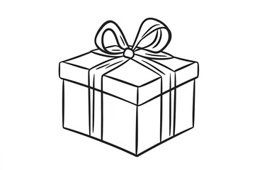 Obraz premium Gift box line art icon template.