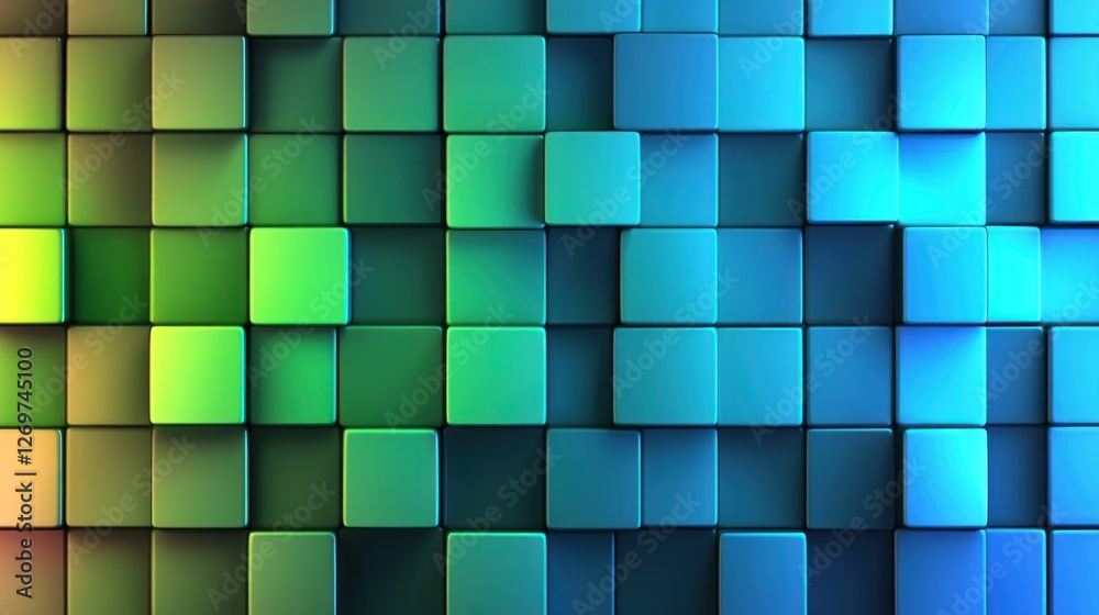 Poster Abstract Colorful Cubes Gradient Background Design