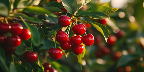 Red Cherry garden, harvesting