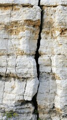 Fototapeta premium A Deep Crack in a White and Beige Rock Face