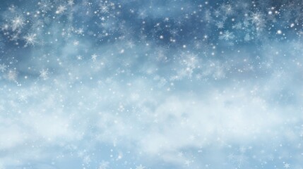 Fototapeta premium Winter Snowflakes Background with Snow and Frosty Sky - Perfect for Holiday and Seasonal Designs