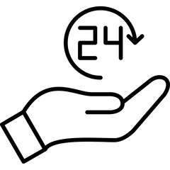24 Hours Support Icon