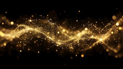 Golden Network, Interconnected Nodes and Glowing Pathways of Innovation