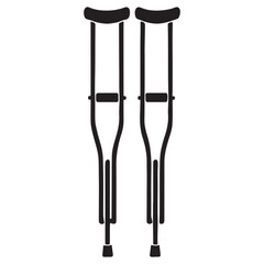 Pair of Crutches Vector Illustration for Mobility Assistance and Support