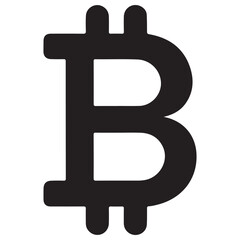 Bitcoin symbol illustration in black for crypto currency finance concepts