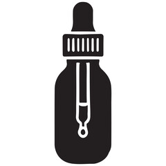 Black Medicine Dropper with Bottle Illustration for Health Care Design