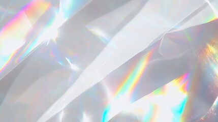 Light lens flare overlay. Photo of sun ray diffraction with scratch, dust and  leaks. Holographic effect background.