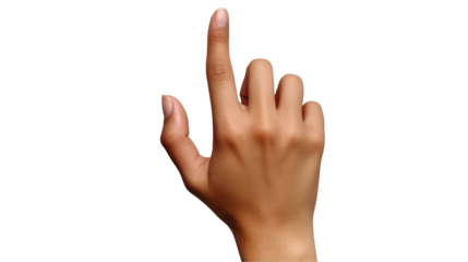 Pointing Finger Gesture Digital Touch Screen Icon, Human Hand Symbol for Design Themes, isolated on transparent background.