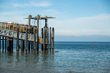 Adjustable Gangway At The End of Scorpion Dock In Channel Islands