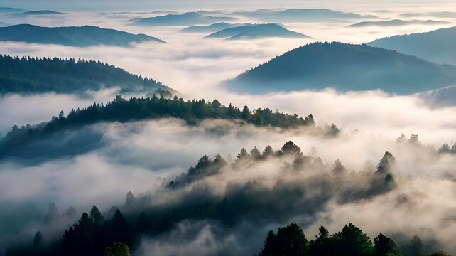 Misty morning in the mountains