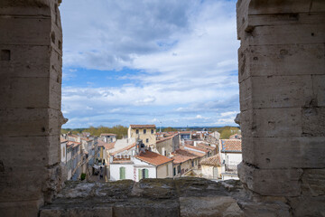 The arenas in Arles in Europe, France, Provence Alpes Cote d Azur, Bouches du Rhone, Arles, in summer, on a sunny day.