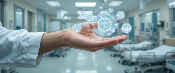 Doctor's hand in a hospital ward