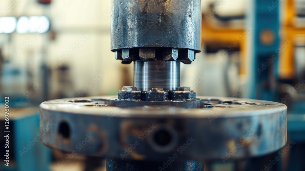 Poster industrial machine component close up view