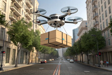 Autonomous Delivery Drone Carrying a Package – Future of E-Commerce