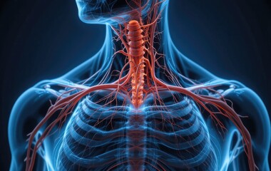 Internal veins of the human body. 3d rendered illustration of a painful shoulder