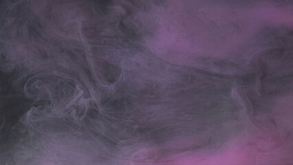 Art steam. Blend mist texture. Defocused pink black color liquid smoke cloud fog flow paint ink fume water vapor fog on abstract background.