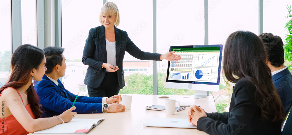 Poster spreadsheet document information financial startup concept. data and graphs in spreadsheet documents