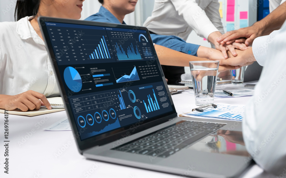 Aufkleber business data dashboard provide business intelligence analytic for marketing strategy planning brisk