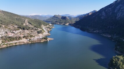 Mountainous serene lake. High quality photo