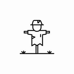 field scarecrow icon sign vector