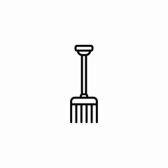 garden rake icon sign vector
