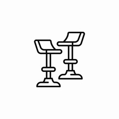high bar chairs icon sign vector