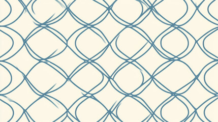 Obraz premium Abstract geometric pattern with interwoven lattice design in blue on light background, creating symmetrical and elegant visual effect. hand drawn lines add dynamic and artistic touch