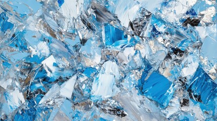 Obraz premium Abstract Blue and Silver Impasto Painting Texture