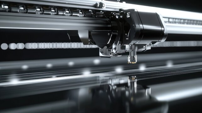 Professional vinyl cutter machine performing precise cutting operation elegantly