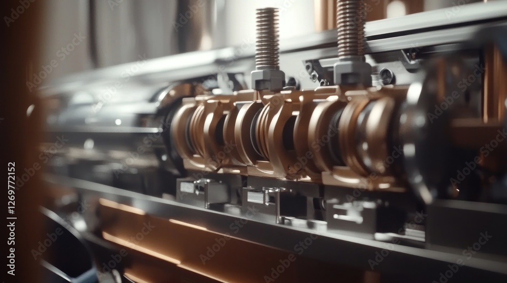 Poster closeup detailed view of internal machine components
