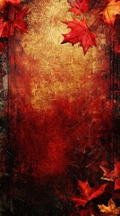 Autumn leaves on textured background, decorative (1)