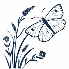 creative silhouette butterfly icon vector illustration

