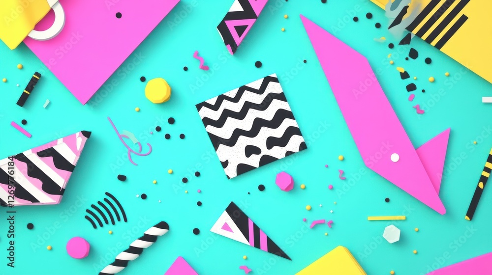 Poster abstract colorful geometric shapes design background