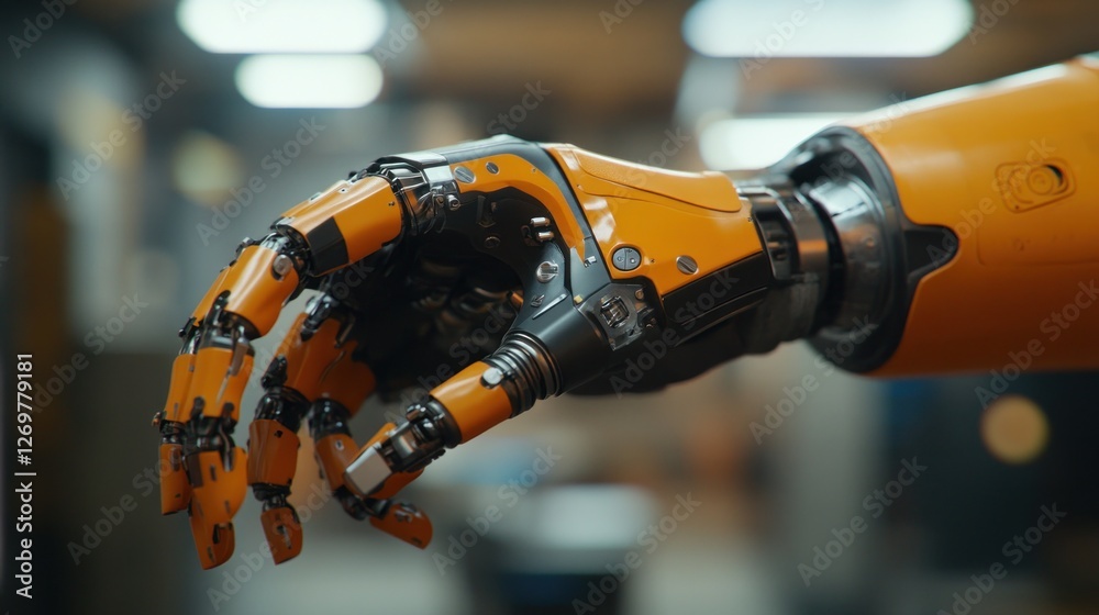 Aufkleber advanced robotic hand precisely demonstrates dexterity