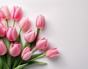 Obraz premium tulipe posées sur un coin d'image, cartes féminine et douce en ia
