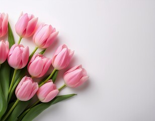 Obraz premium tulipe posées sur un coin d'image, cartes féminine et douce en ia
