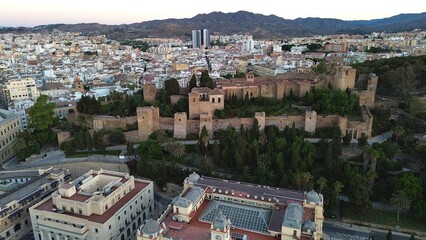Naklejka premium foto de drone Alcazaba Málaga España europa