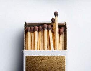 boite d'allumette en petit format avec deux allumettes utilis&eacute;es