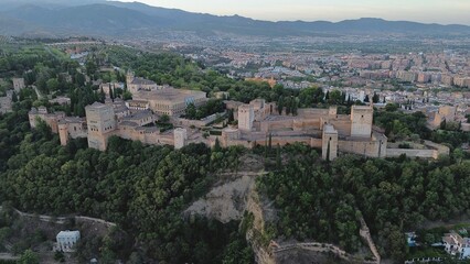 Fototapeta premium foto de drone de alhambra granada España europa