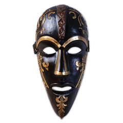 wooden mask isolated on transparent background