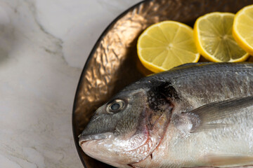 sea bream fish with lemon slices