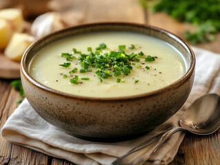 Creamy Potato Soup with Chopped Chives
